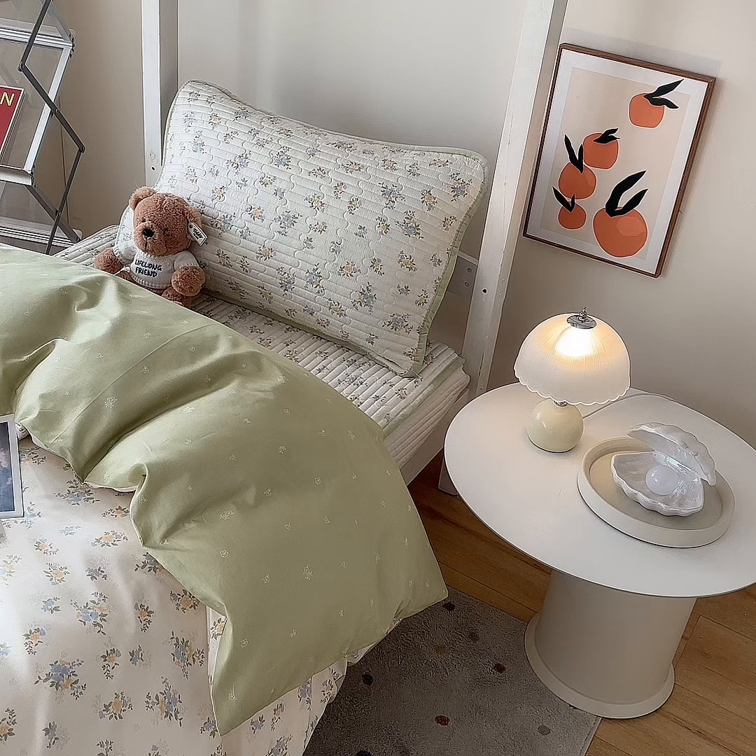 91家纺网 家纺一手货源 找家纺 凌云家纺 2026新款学生宿舍全棉床盖三件套 沐雅清风