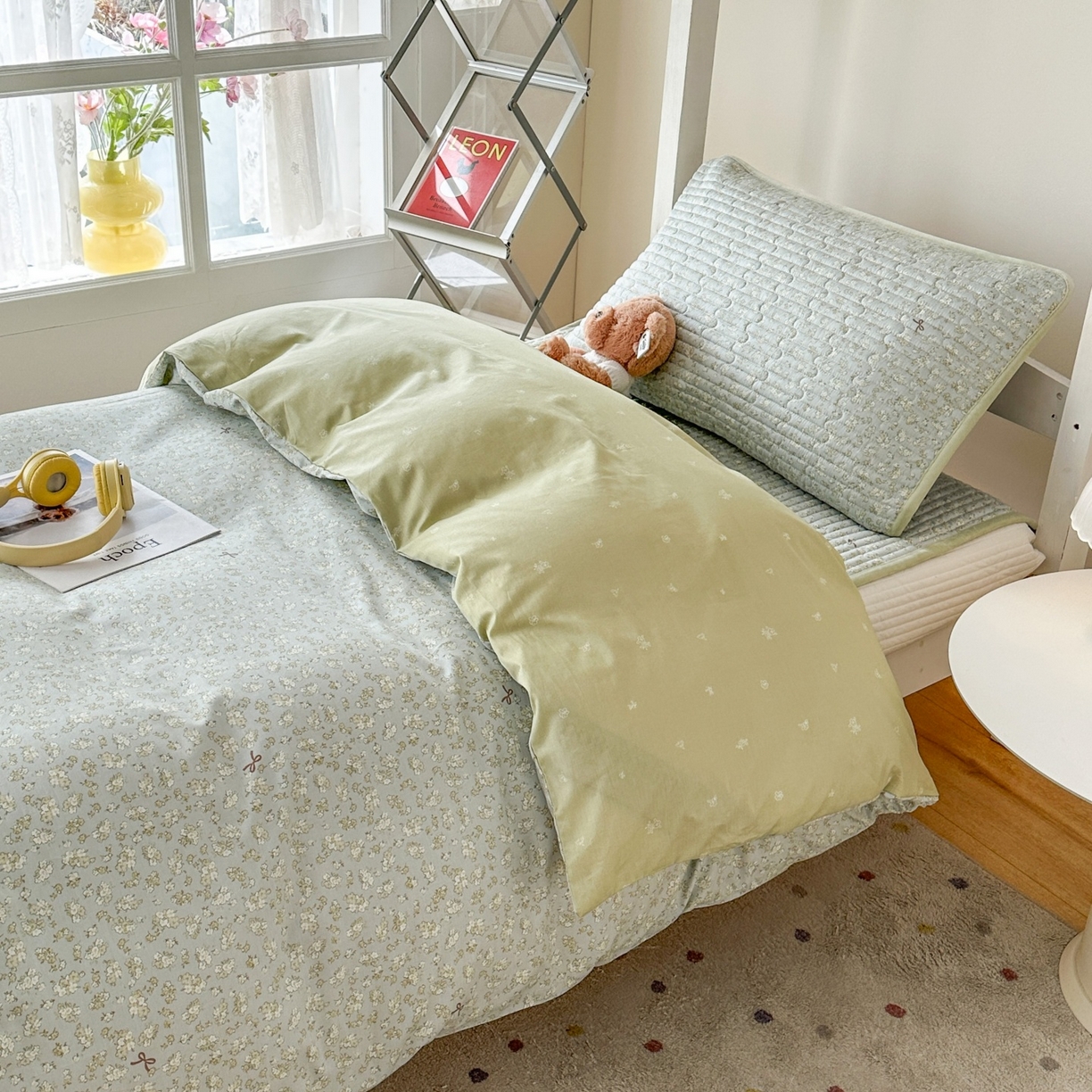 91家纺网 家纺一手货源 找家纺 凌云家纺 2026新款学生宿舍全棉床盖三件套 沐雨倾城