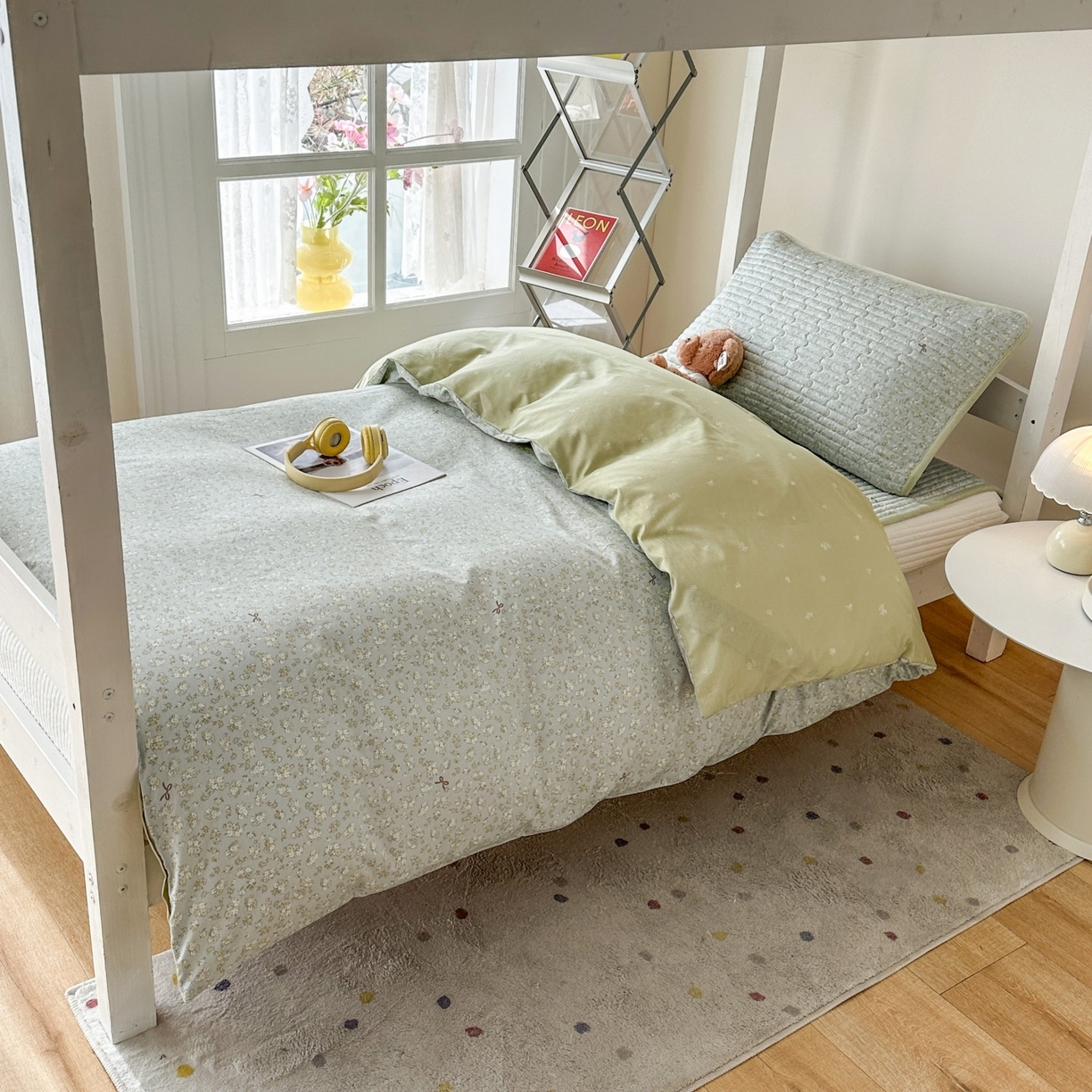 91家纺网 家纺一手货源 找家纺 凌云家纺 2026新款学生宿舍全棉床盖三件套 沐雨倾城