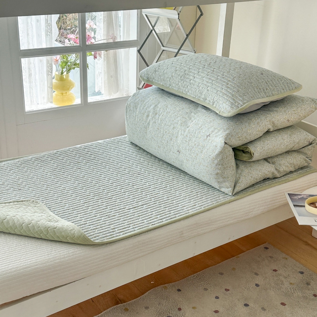 91家纺网 家纺一手货源 找家纺 凌云家纺 2026新款学生宿舍全棉床盖三件套 沐雨倾城