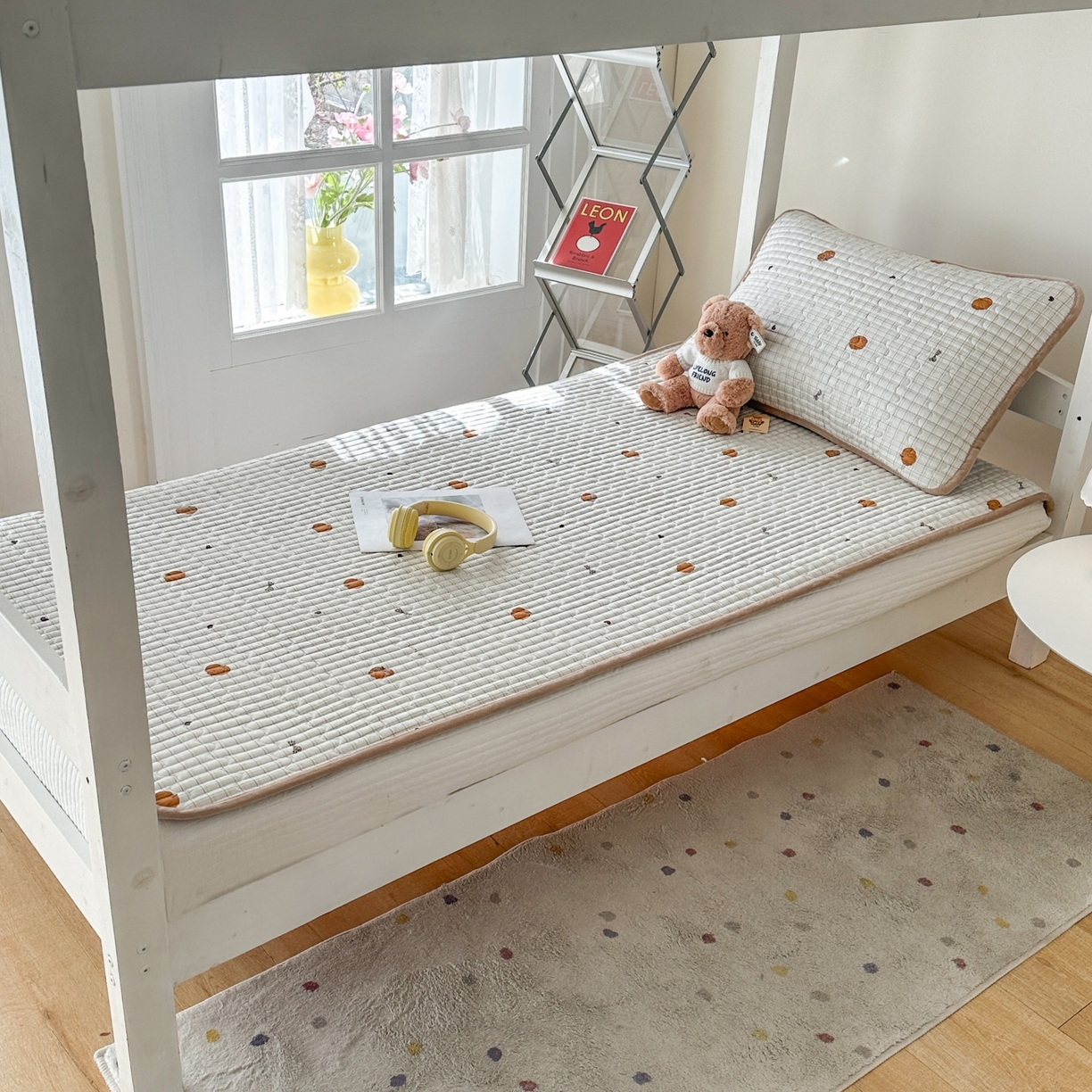 91家纺网 家纺一手货源 找家纺 凌云家纺 2026新款学生宿舍全棉床盖三件套 南瓜可可