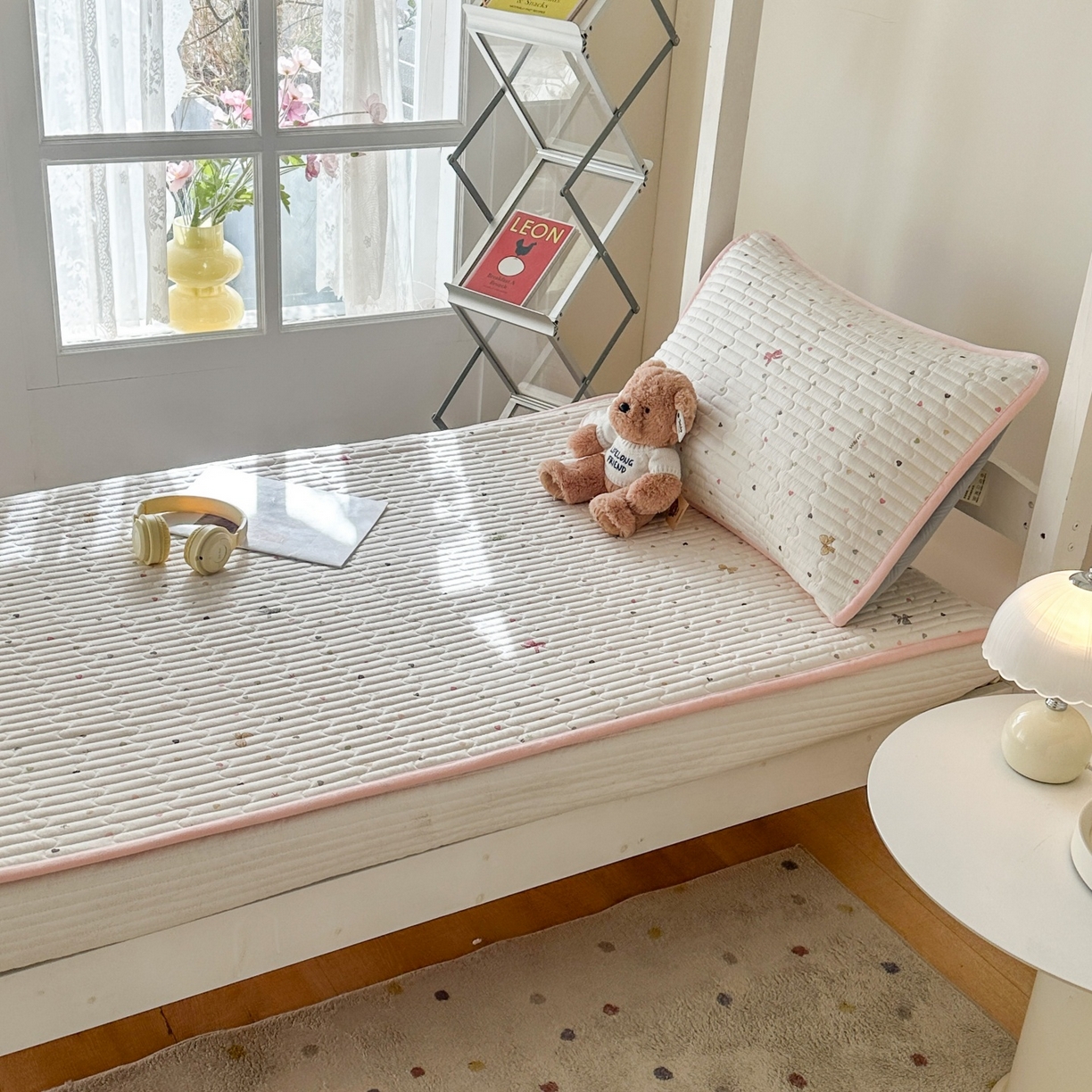 91家纺网 家纺一手货源 找家纺 凌云家纺 2026新款学生宿舍全棉床盖三件套 怦然心动