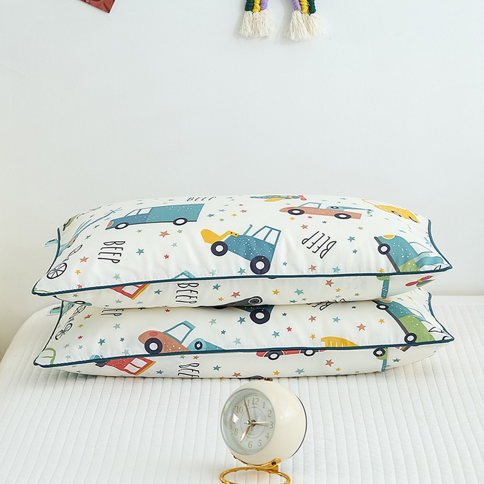 91家纺网 家纺一手货源 找家纺 良佐生活 2026新款60支全棉纯棉贡缎嵌绳款枕套 汽车王国