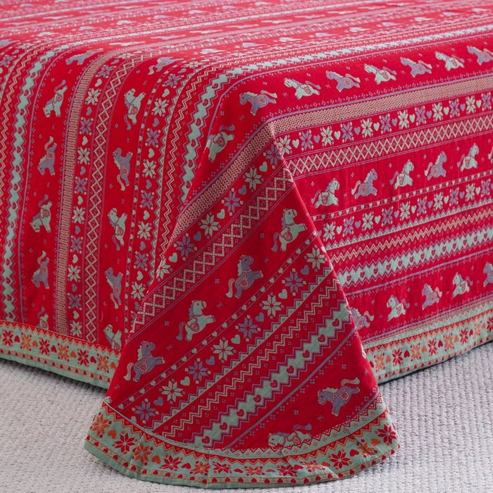 91家纺网 家纺一手货源 找家纺 （总）仰望棉麻双层纱供应链 2026新款全棉纯棉色织双层纱纽扣款四件套-小马奔奔