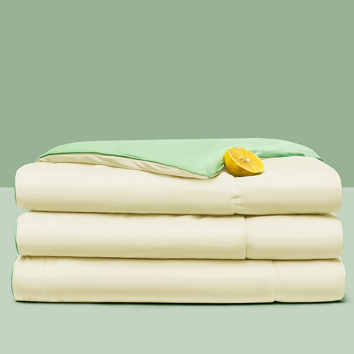 91家纺网 家纺一手货源 找家纺 爱彼家纺 2026新款生活果蔬夏凉被凉感舒适冰凉双拼果蔬夏被夏凉被空调被 果蔬夏被-哈密瓜绿