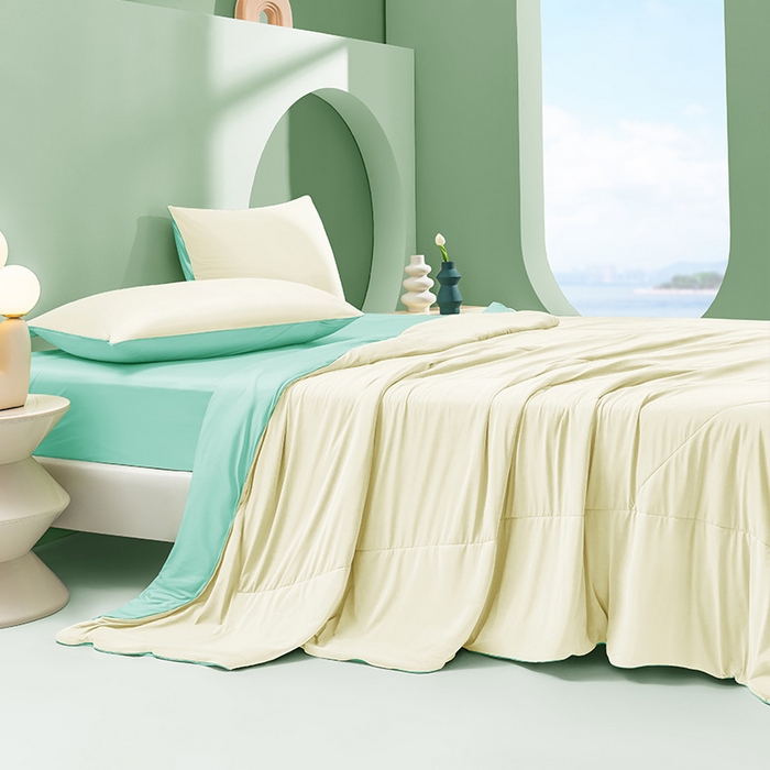 91家纺网 家纺一手货源 找家纺 爱彼家纺 2026新款生活果蔬夏凉被凉感舒适冰凉双拼果蔬夏被夏凉被空调被 果蔬夏被-冰兰花