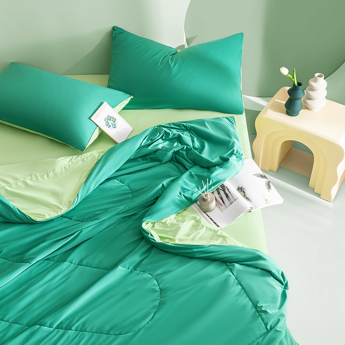 91家纺网 家纺一手货源 找家纺 爱彼家纺 2026新款生活果蔬夏凉被凉感舒适冰凉双拼果蔬夏被夏凉被空调被 果蔬夏被-西瓜绿