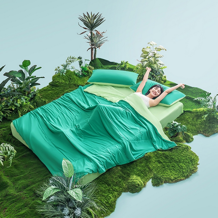 91家纺网 家纺一手货源 找家纺 爱彼家纺 2026新款生活果蔬夏凉被凉感舒适冰凉双拼果蔬夏被夏凉被空调被 果蔬夏被-西瓜绿