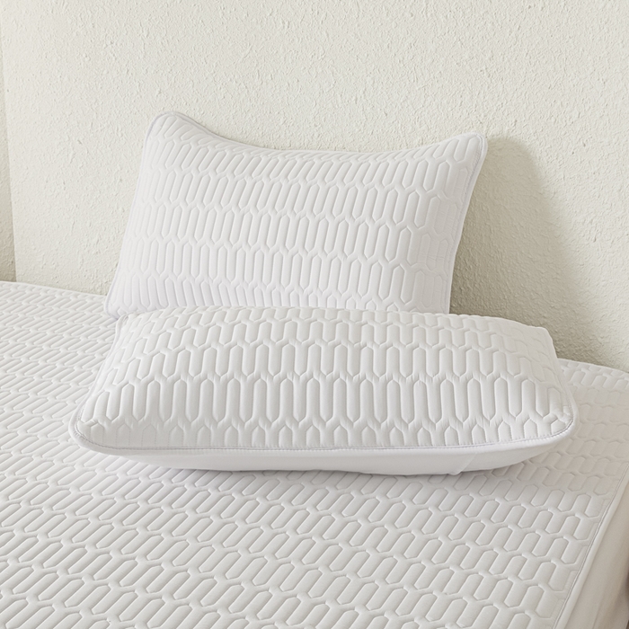 91家纺网 家纺一手货源 找家纺 女子家纺 2026新款新款A类新疆棉花夹棉防水单品床笠 小竹纹-本白