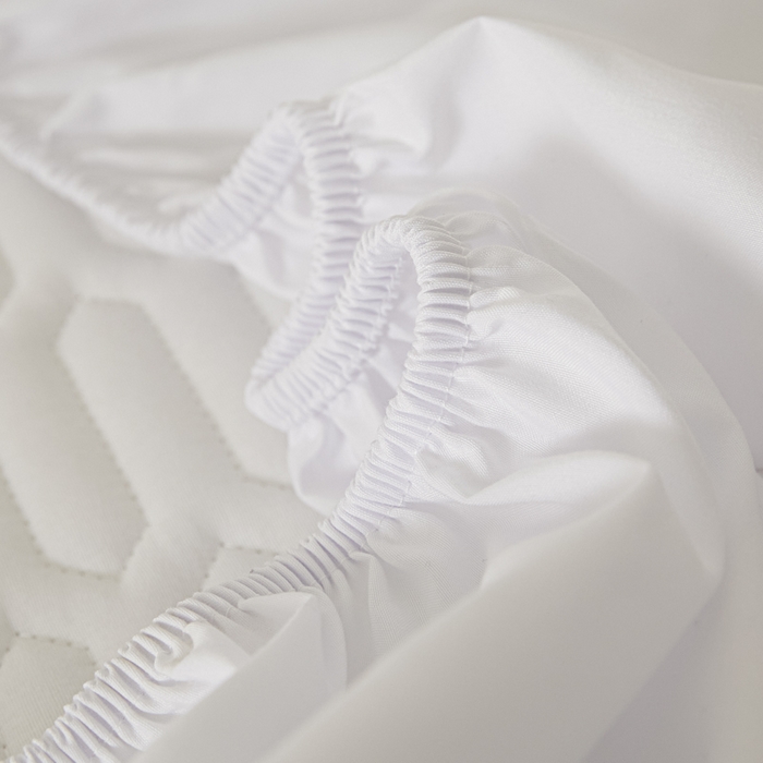 91家纺网 家纺一手货源 找家纺 女子家纺 2026新款新款A类新疆棉花夹棉防水单品床笠 小竹纹-本白