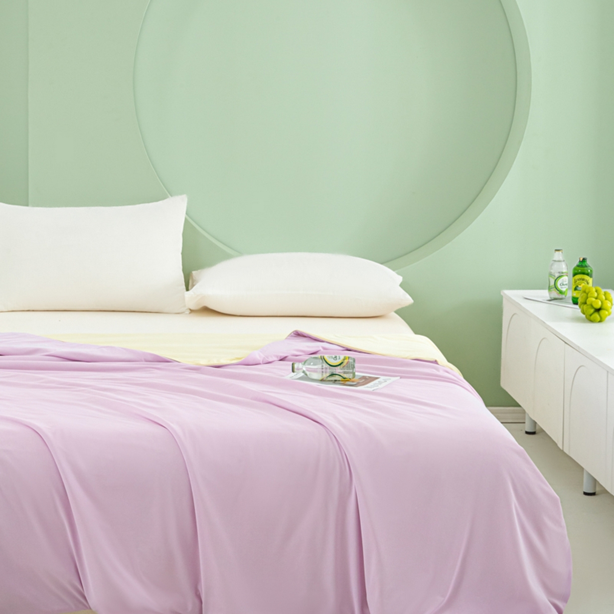 91家纺网 家纺一手货源 找家纺 （总）爱彼家纺 2026新款冰吸薄荷A类氨纶黑科技凉感夏被冰薄荷空调被夏凉被-薄荷系列二