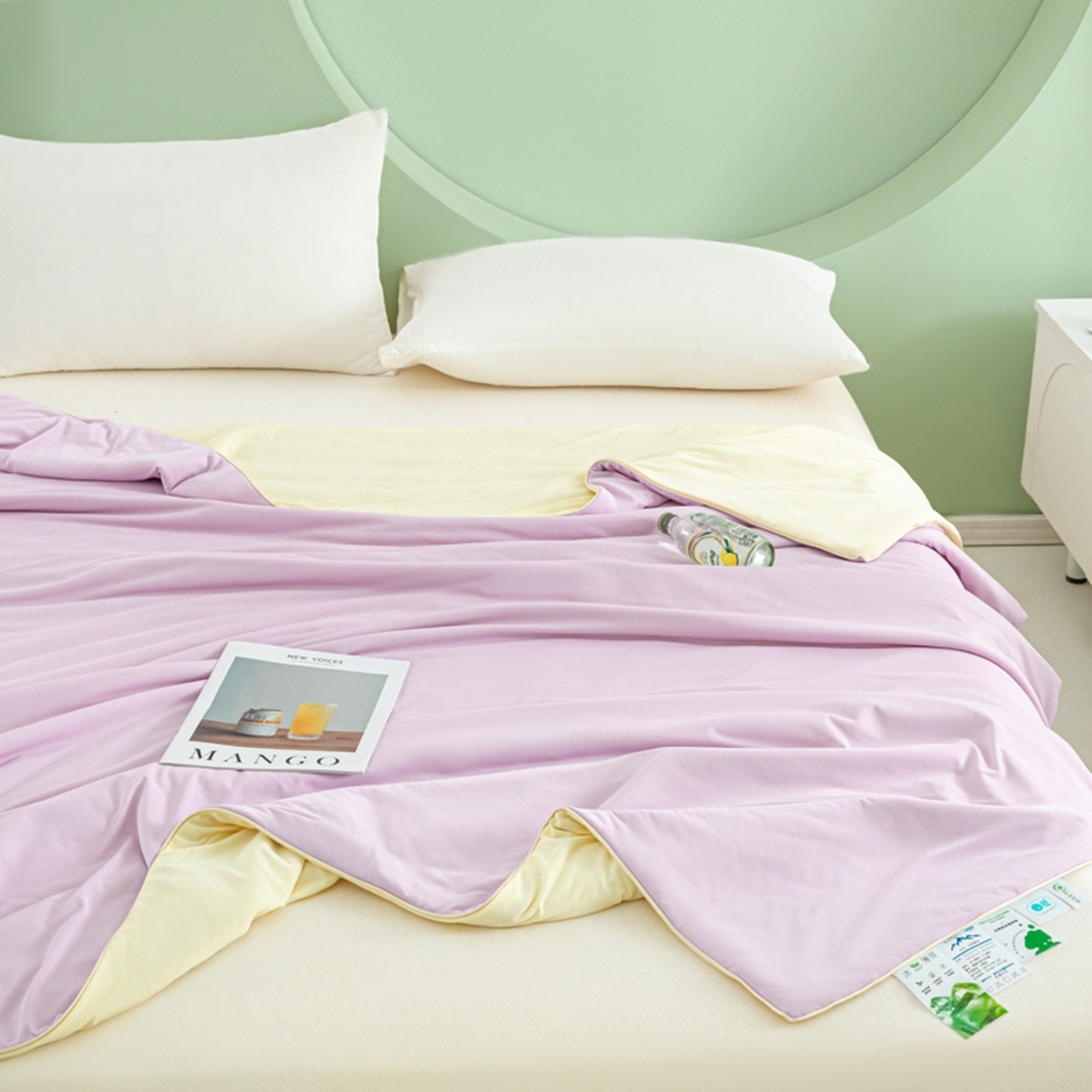 91家纺网 家纺一手货源 找家纺 （总）爱彼家纺 2026新款冰吸薄荷A类氨纶黑科技凉感夏被冰薄荷空调被夏凉被-薄荷系列二