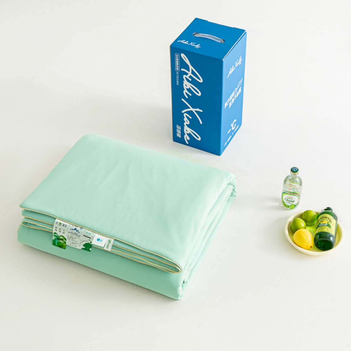 91家纺网 家纺一手货源 找家纺 爱彼家纺 2026新款冰吸薄荷A类氨纶黑科技凉感夏被冰薄荷空调被夏凉被-薄荷系列二 薄荷绿