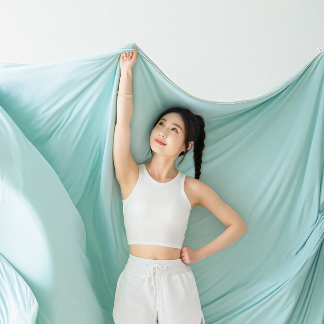 爱彼家纺 2026新款冰吸薄荷A类氨纶黑科技凉感夏被冰薄荷空调被夏凉被-薄荷系列二 薄荷蓝