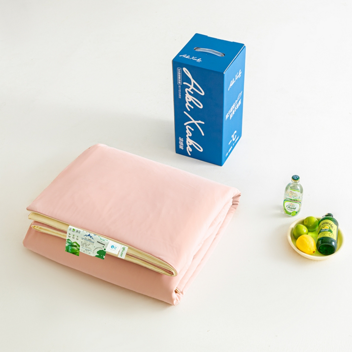 91家纺网 家纺一手货源 找家纺 爱彼家纺 2026新款冰吸薄荷A类氨纶黑科技凉感夏被冰薄荷空调被夏凉被-薄荷系列二 薄荷粉