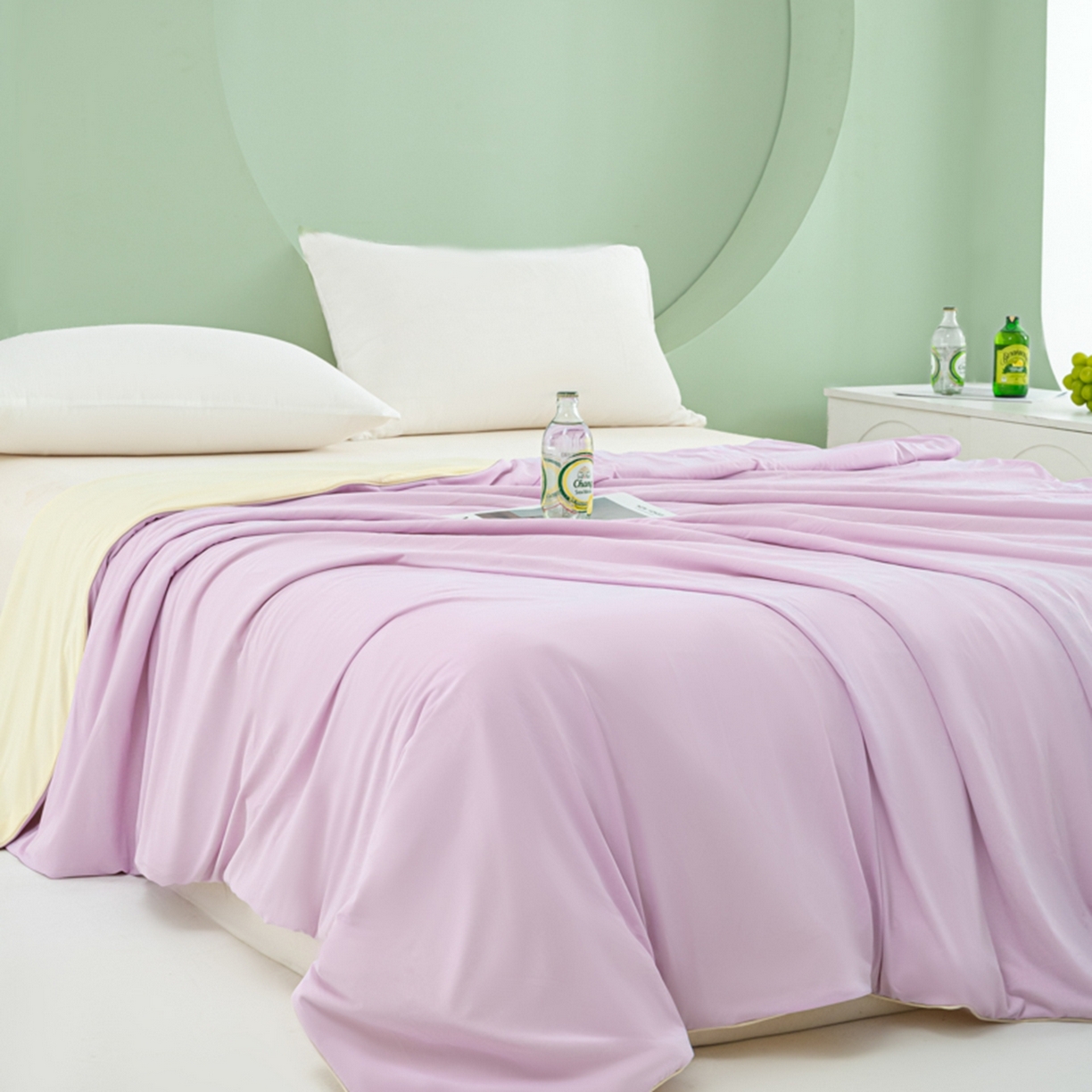 91家纺网 家纺一手货源 找家纺 爱彼家纺 2026新款冰吸薄荷A类氨纶黑科技凉感夏被冰薄荷空调被夏凉被-薄荷系列二 薄荷紫