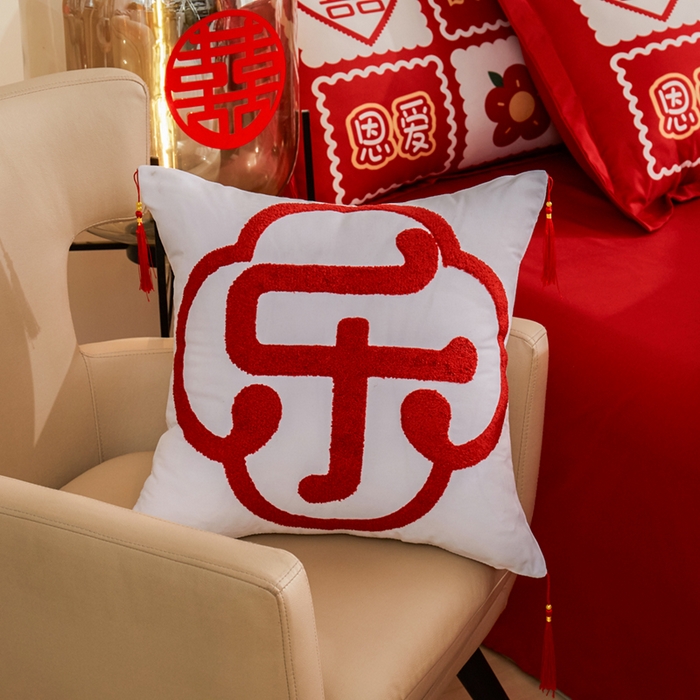 91家纺网 家纺一手货源 找家纺 啊雅家居 2026新款大红婚庆数码印花四件套床单款床笠款 恩爱