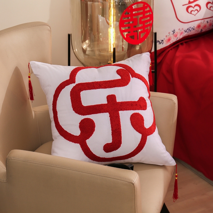 91家纺网 家纺一手货源 找家纺 啊雅家居 2026新款大红婚庆数码印花四件套床单款床笠款 双囍