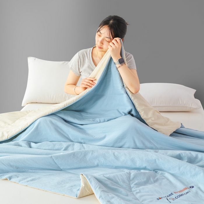 91家纺网 家纺一手货源 找家纺 （总）蓝雀翎 2025新款深睡Pro3.0双感夏被系列