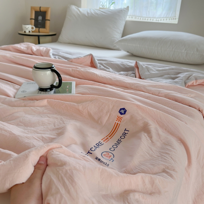 91家纺网 家纺一手货源 找家纺 蓝雀翎 2025新款深睡Pro3.0双感夏被系列 深睡Pro云感夏被-少女粉