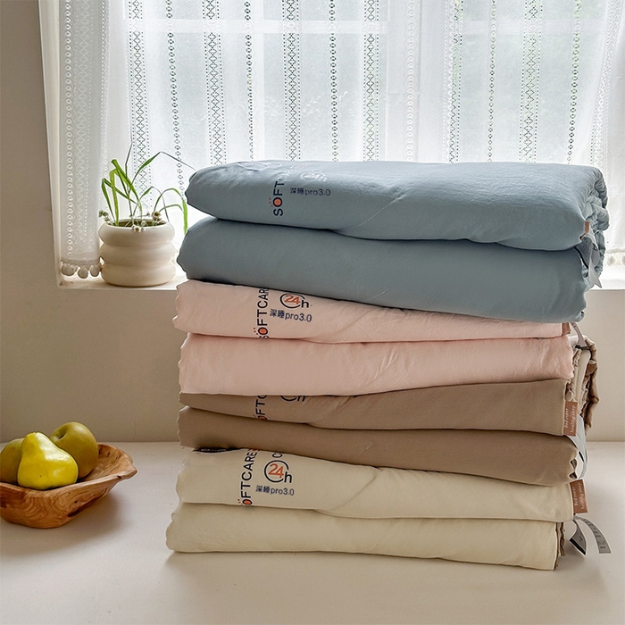 91家纺网 家纺一手货源 找家纺 蓝雀翎 2025新款深睡Pro3.0双感夏被系列 组合图