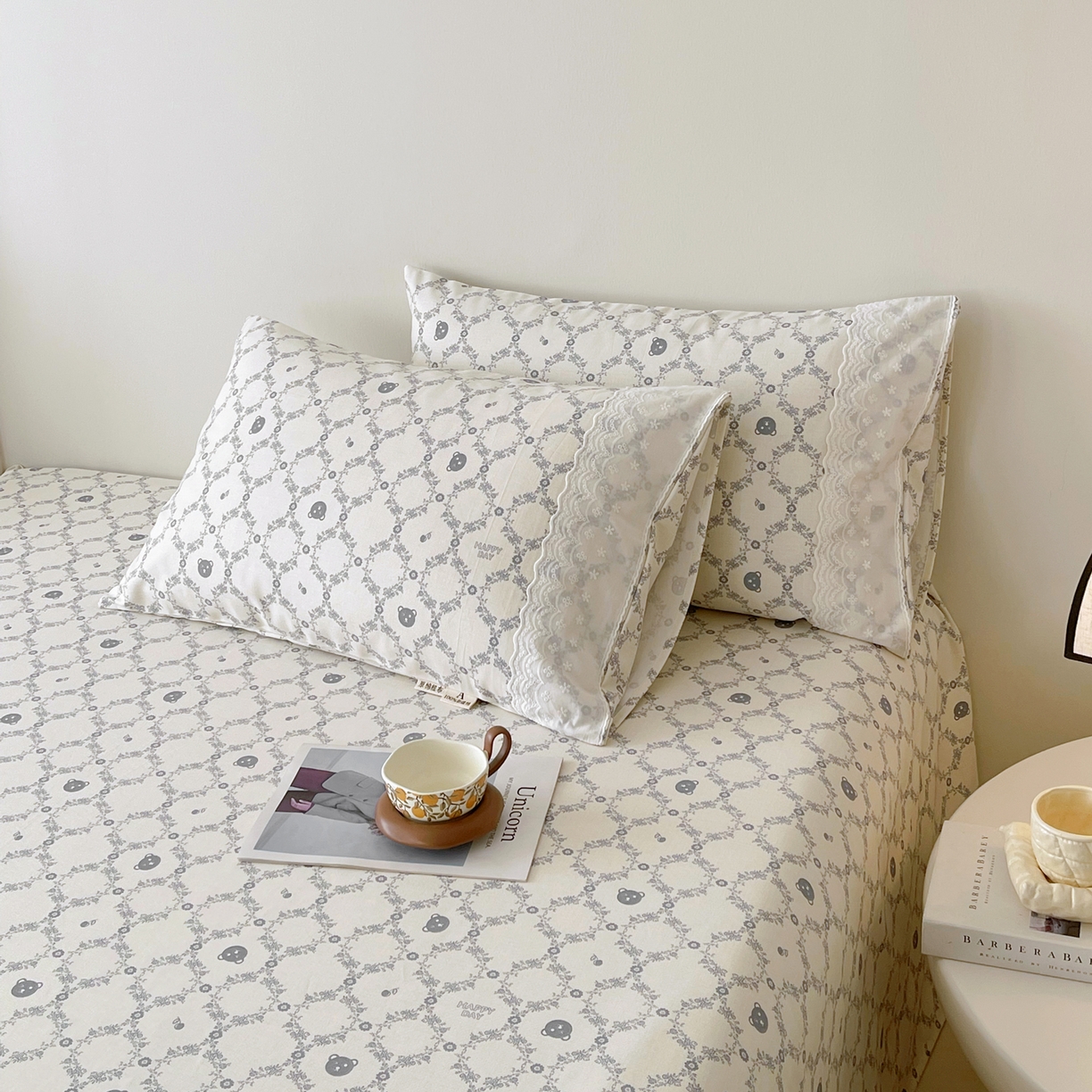 91家纺网 家纺一手货源 找家纺 （总）春皖家纺 2026春夏新品老粗布花边款单枕套 枕套单件