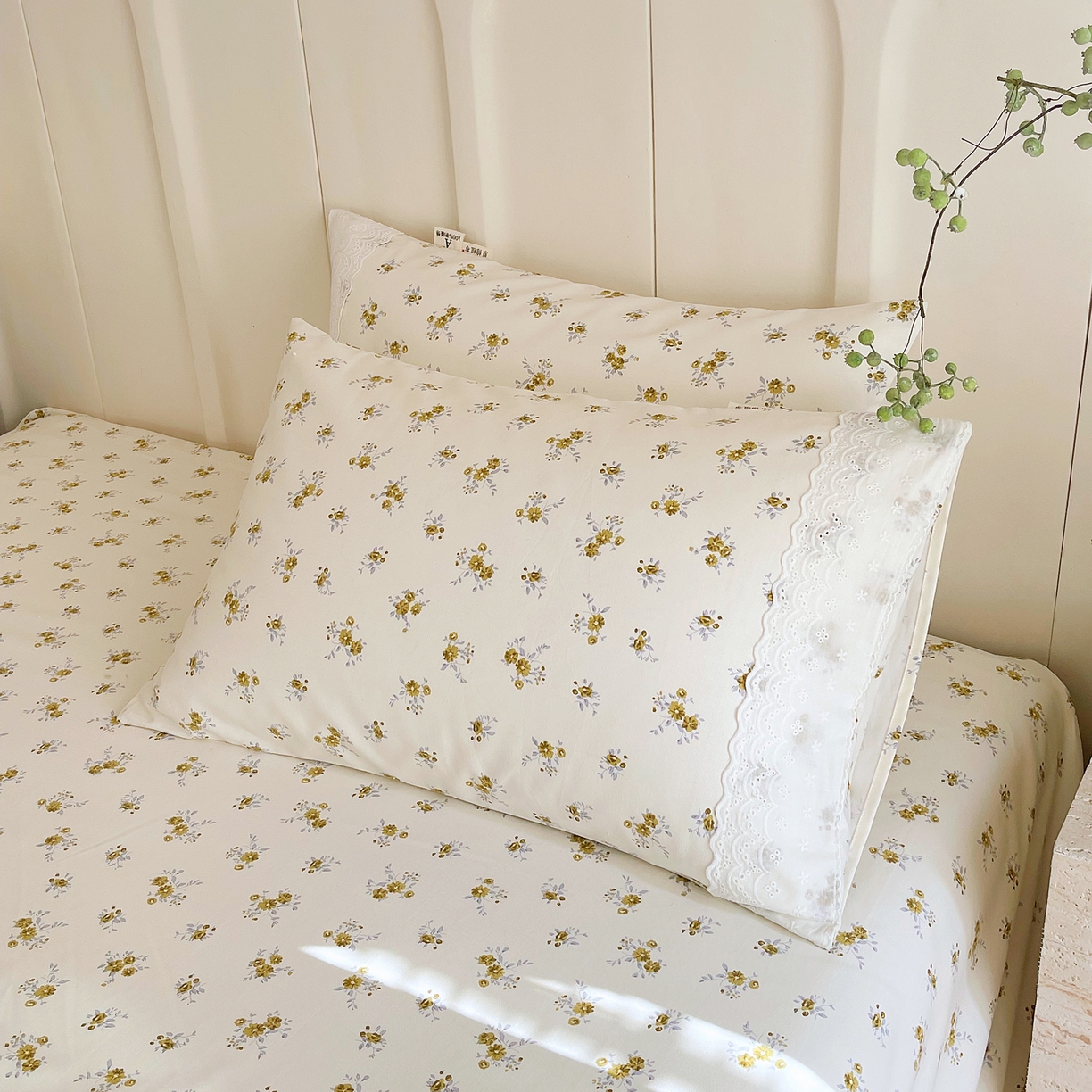 91家纺网 家纺一手货源 找家纺 （总）春皖家纺 2026春夏新品老粗布花边款单枕套 枕套单件