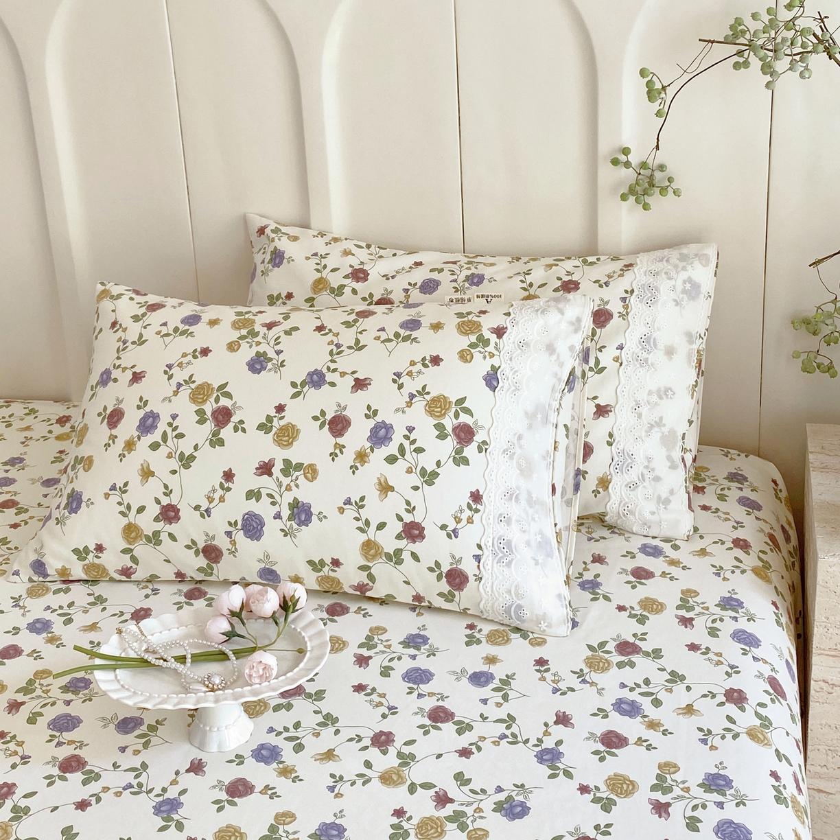 91家纺网 家纺一手货源 找家纺 （总）春皖家纺 2026春夏新品老粗布花边款单枕套 枕套单件