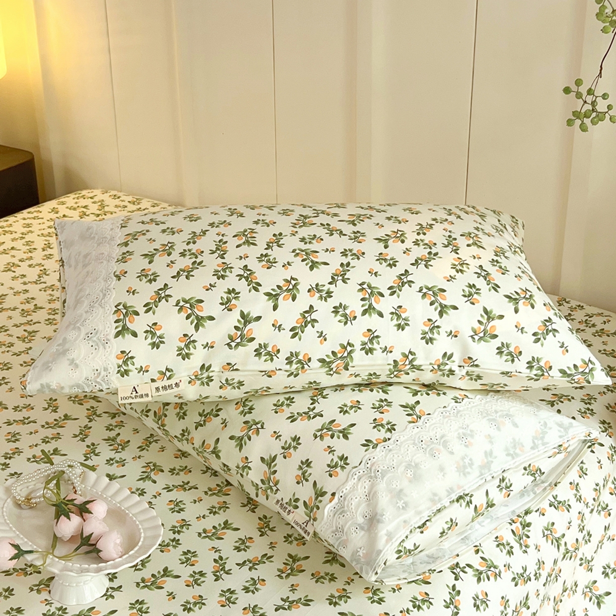 91家纺网 家纺一手货源 找家纺 春皖家纺 2026春夏新款老粗布花边款凉席席子单床单 床单单件 花边-翠林音