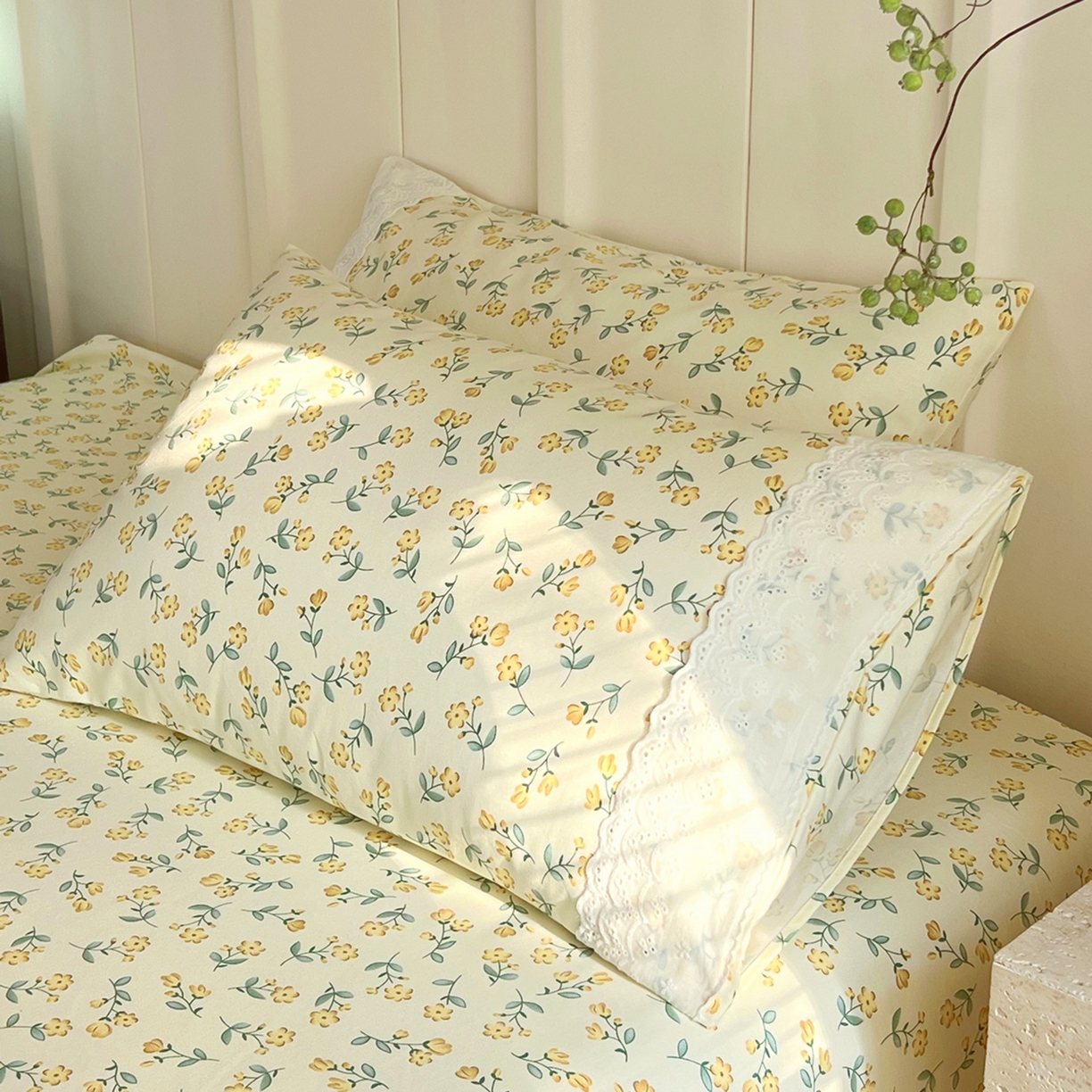 91家纺网 家纺一手货源 找家纺 春皖家纺 2026春夏新款老粗布花边款凉席席子单床单 床单单件 花边-伊兰