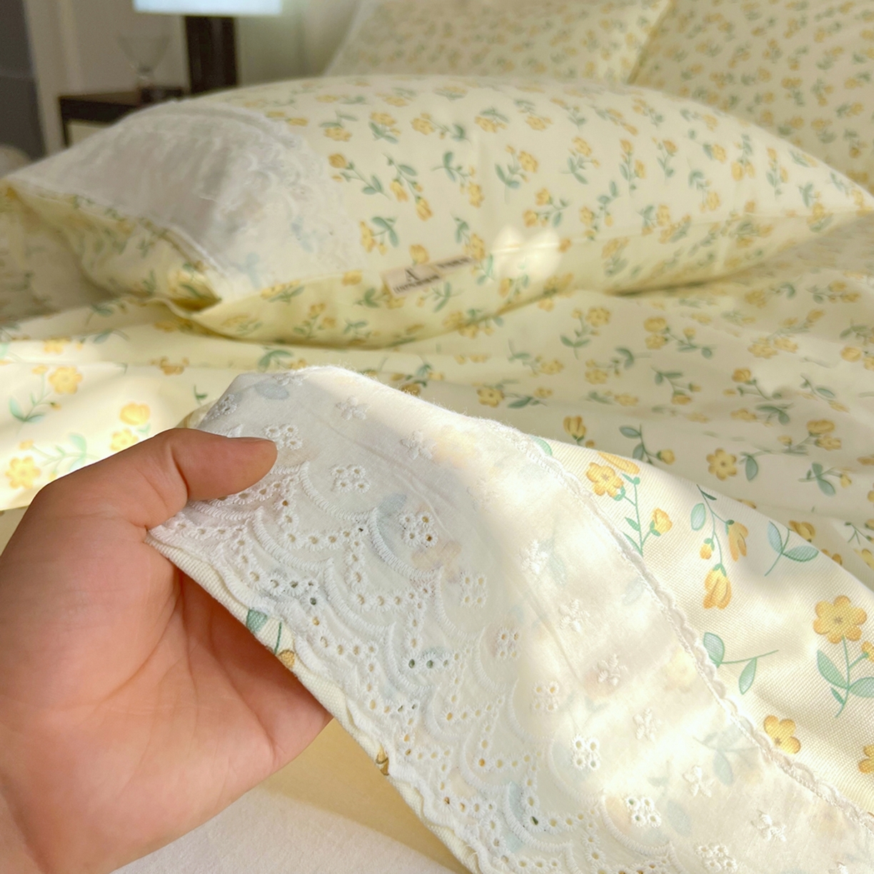 91家纺网 家纺一手货源 找家纺 春皖家纺 2026春夏新款老粗布花边款凉席席子单床单 床单单件 花边-伊兰