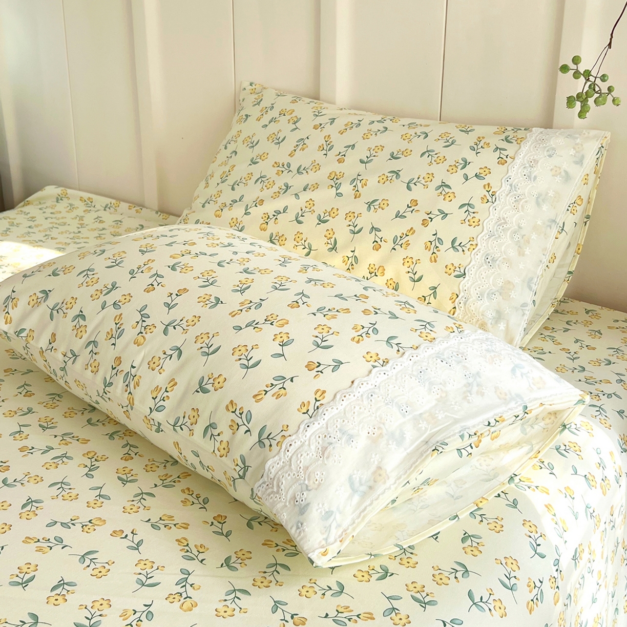 91家纺网 家纺一手货源 找家纺 春皖家纺 2026春夏新款老粗布花边款凉席席子单床单 床单单件 花边-伊兰