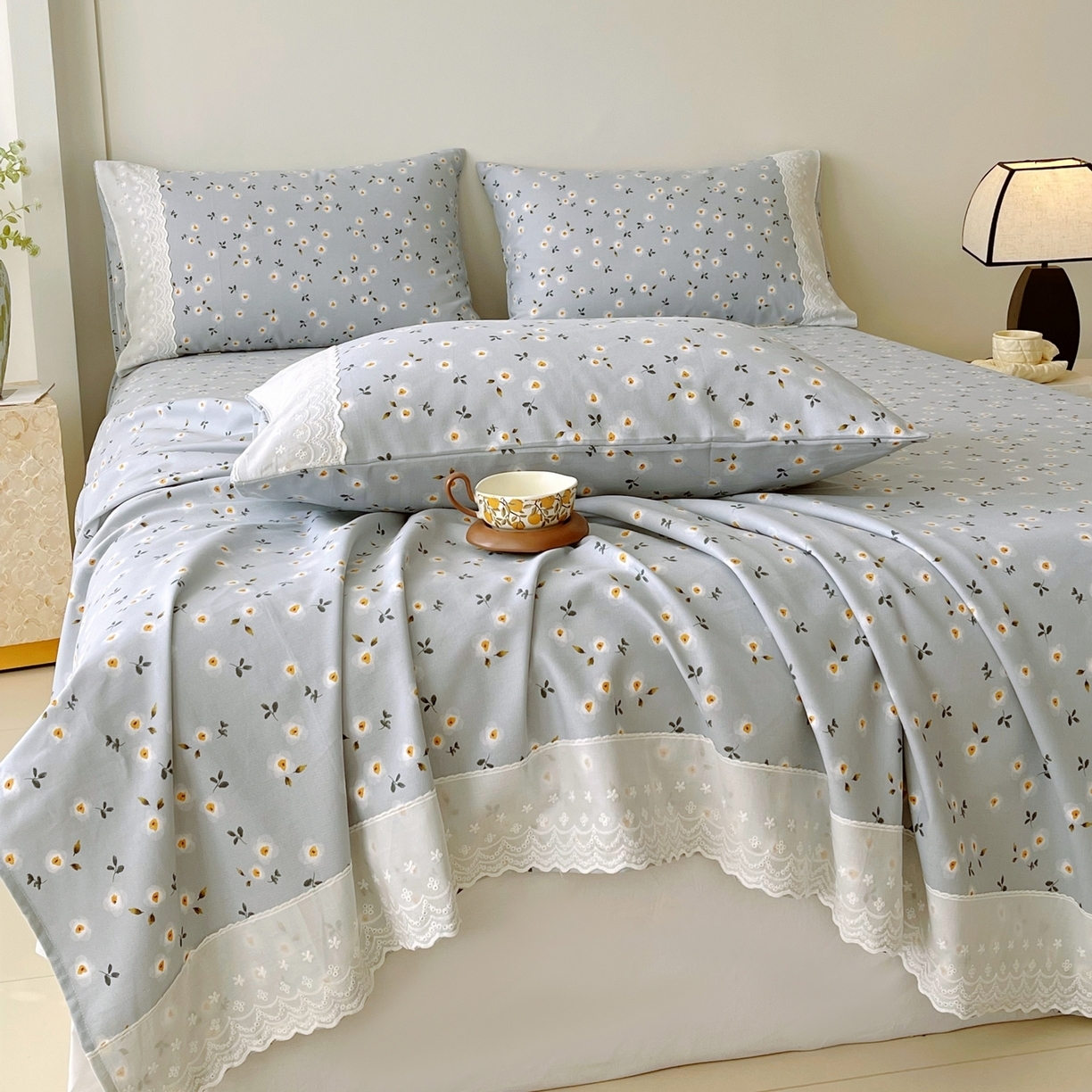 91家纺网 家纺一手货源 找家纺 （总）春皖家纺 2026春夏新款老粗布花边款凉席席子单床单 床单单件