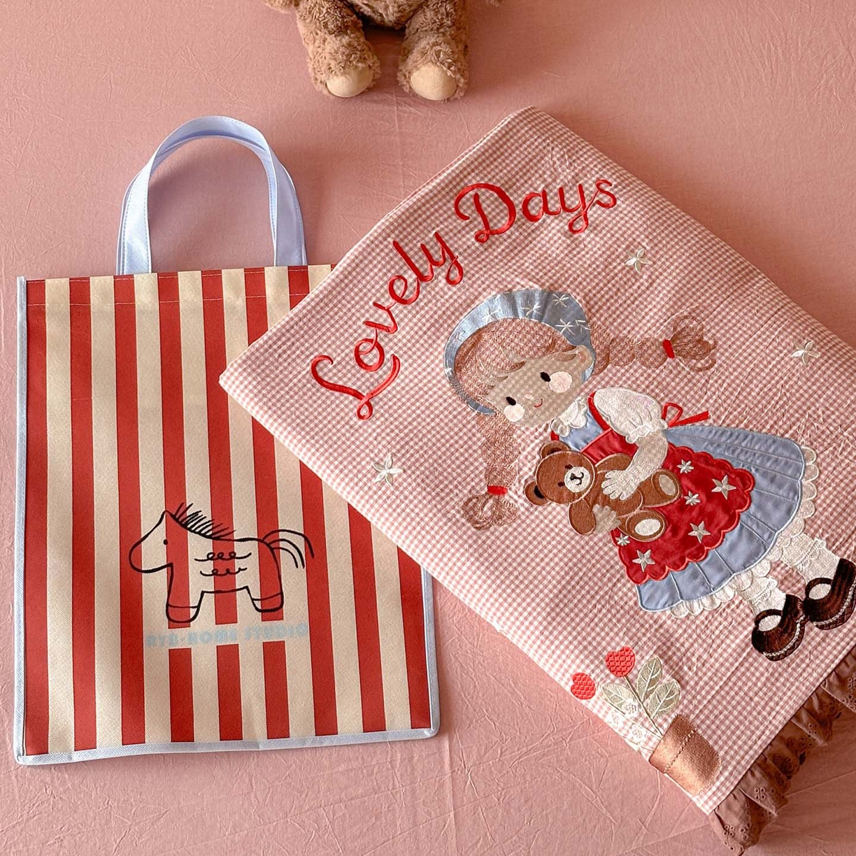 RYB红黄兰 2026新款设计师原创全棉色织水洗棉贴布绣三件套四件套 奶油洛丽塔