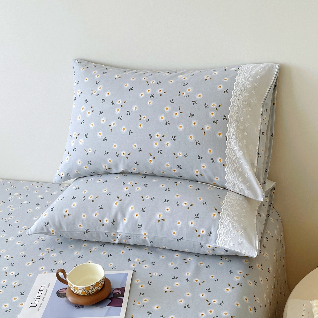 91家纺网 家纺一手货源 找家纺 （总）春皖家纺 2026春夏新品老粗布花边款单枕套 枕套单件