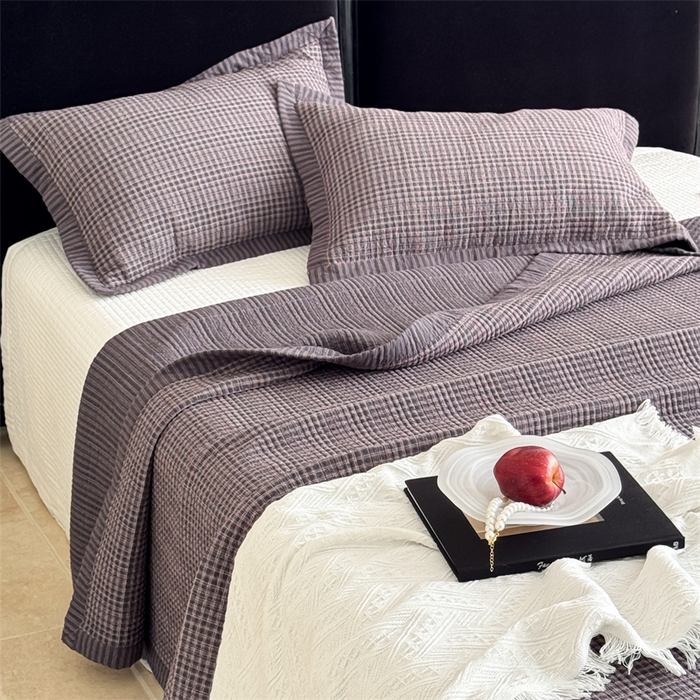 91家纺网 家纺一手货源 找家纺 （总）床盖工厂店 2026新款双面水洗全棉填充新疆棉花床盖四件套