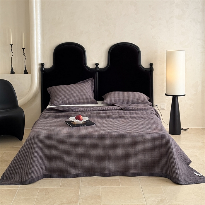 91家纺网 家纺一手货源 找家纺 床盖工厂店 2026新款双面水洗全棉填充新疆棉花床盖四件套 赫本灰