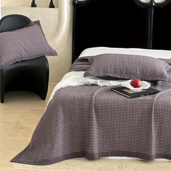 91家纺网 家纺一手货源 找家纺 床盖工厂店 2026新款双面水洗全棉填充新疆棉花床盖四件套 赫本灰