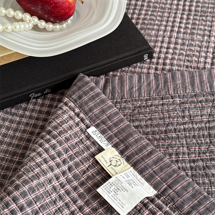 91家纺网 家纺一手货源 找家纺 床盖工厂店 2026新款双面水洗全棉填充新疆棉花床盖四件套 赫本灰