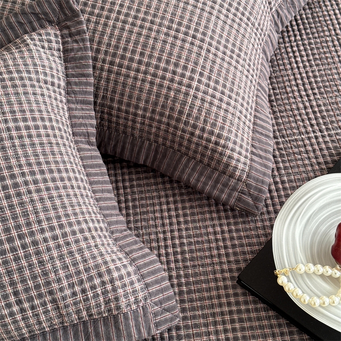 91家纺网 家纺一手货源 找家纺 床盖工厂店 2026新款双面水洗全棉填充新疆棉花床盖四件套 赫本灰