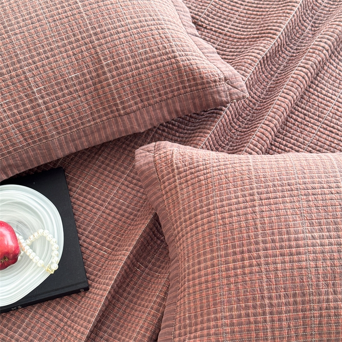 91家纺网 家纺一手货源 找家纺 床盖工厂店 2026新款双面水洗全棉填充新疆棉花床盖四件套 赫本咖