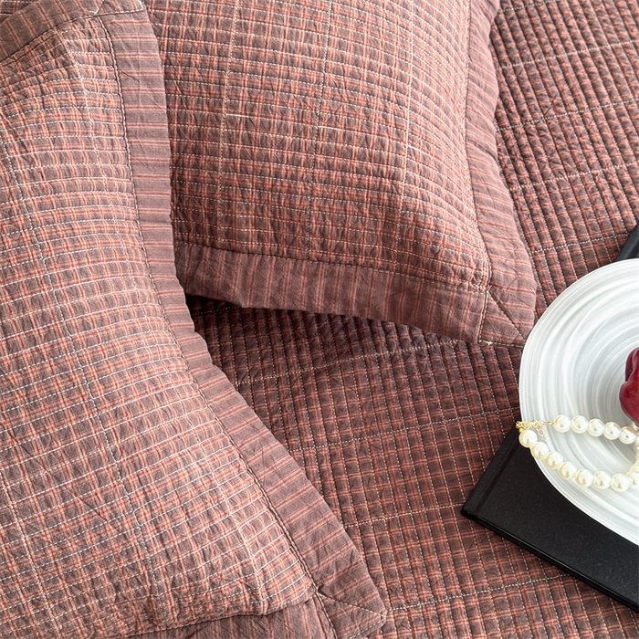 91家纺网 家纺一手货源 找家纺 床盖工厂店 2026新款双面水洗全棉填充新疆棉花床盖四件套 赫本咖