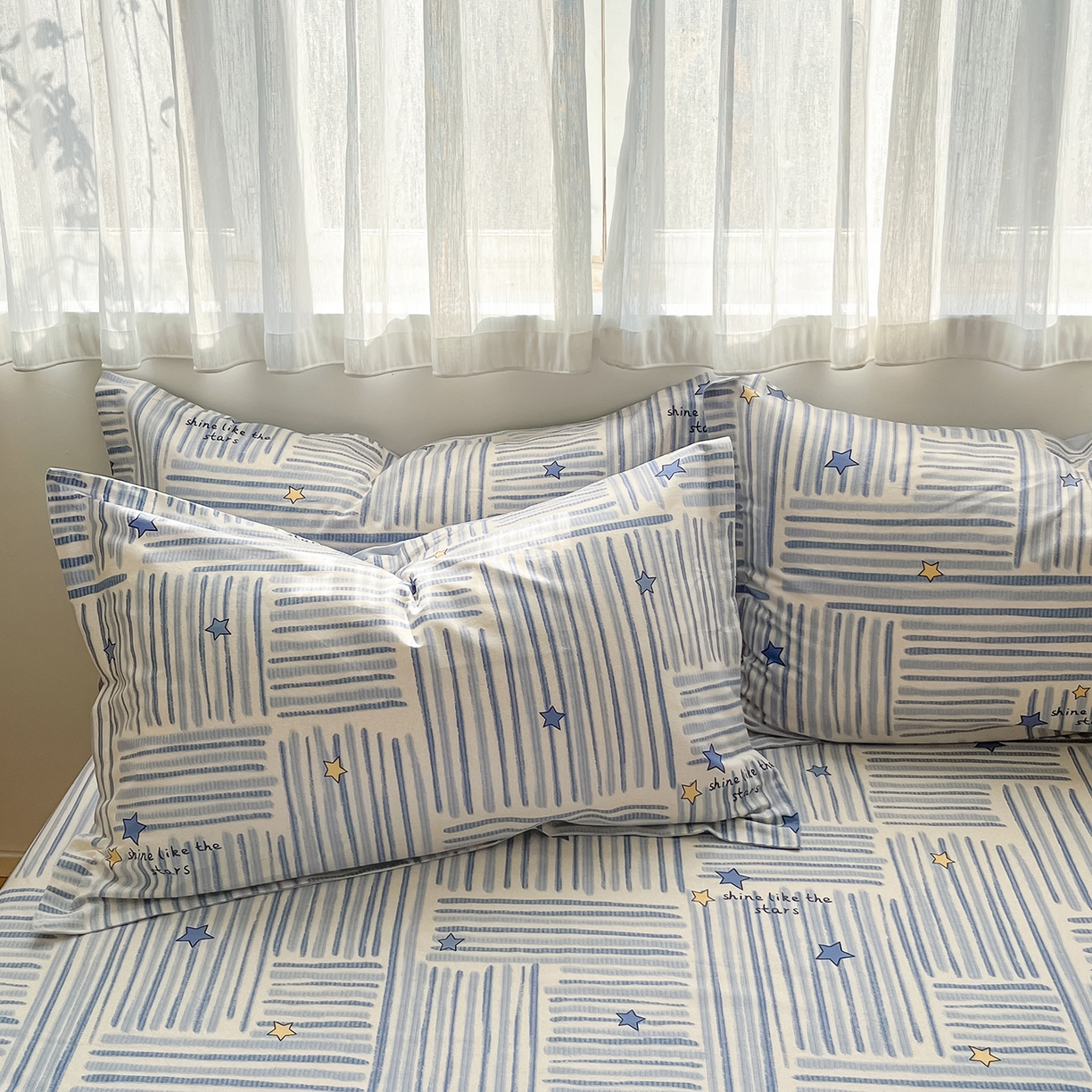 91家纺网 家纺一手货源 找家纺 （总）花梦欣 2026新款全棉印花单品系列3简约卡通款-单枕套