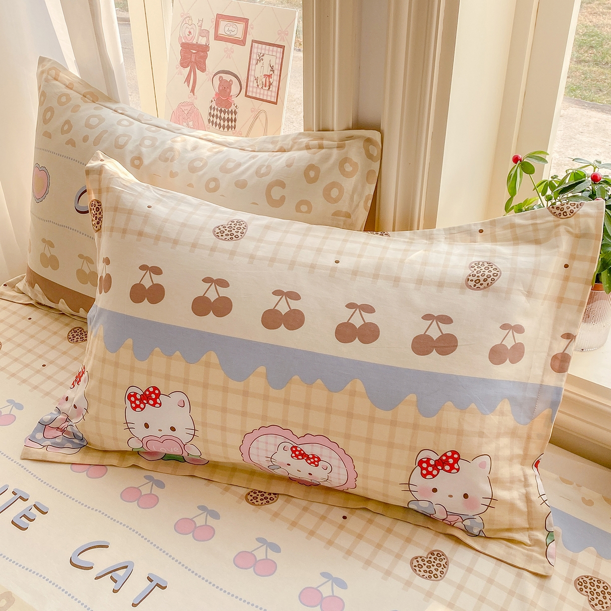 91家纺网 家纺一手货源 找家纺 （总）花梦欣 2026新款全棉印花单品系列3简约卡通款-单枕套