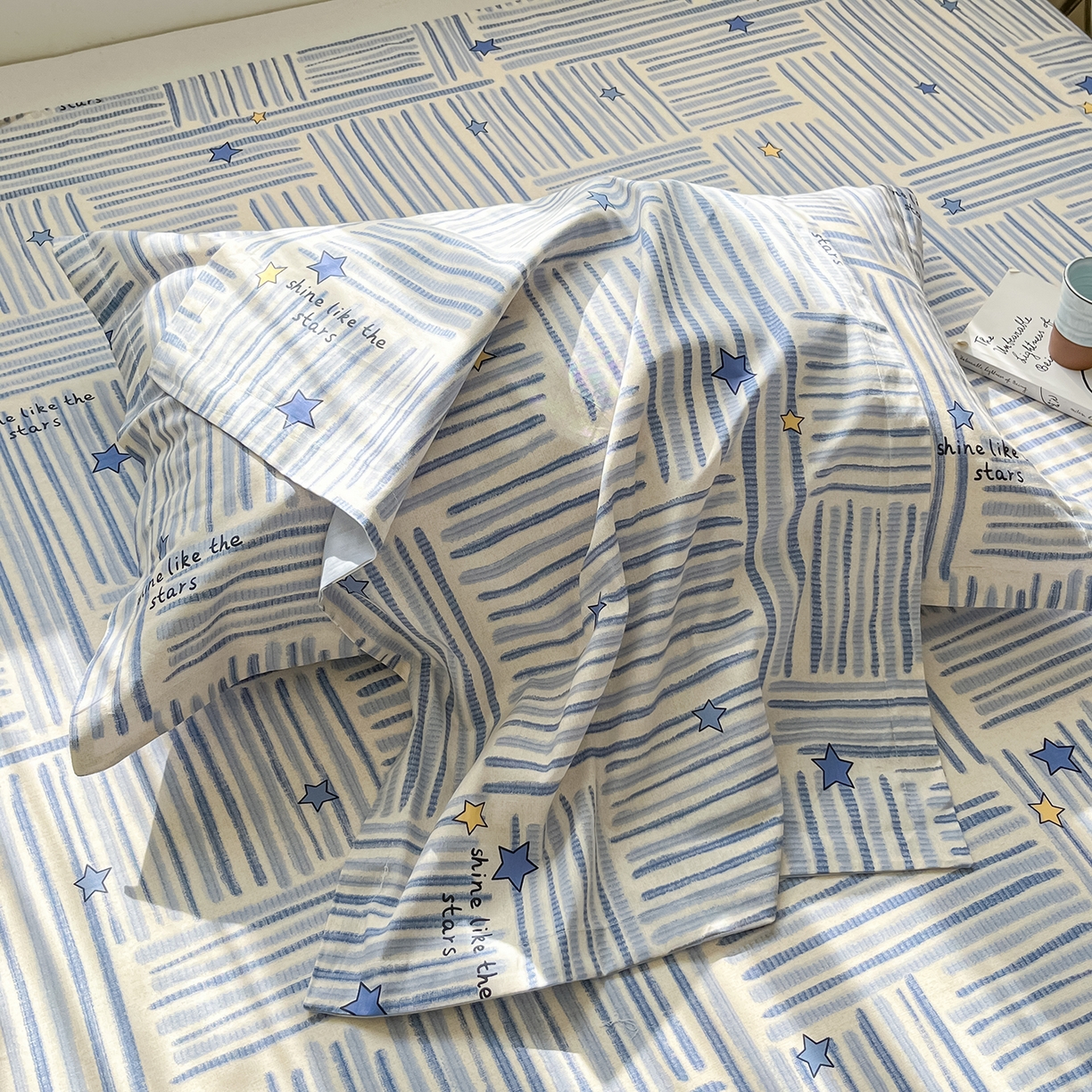 91家纺网 家纺一手货源 找家纺 花梦欣 2026新款全棉印花单品系列3简约卡通款-单枕套 安集星