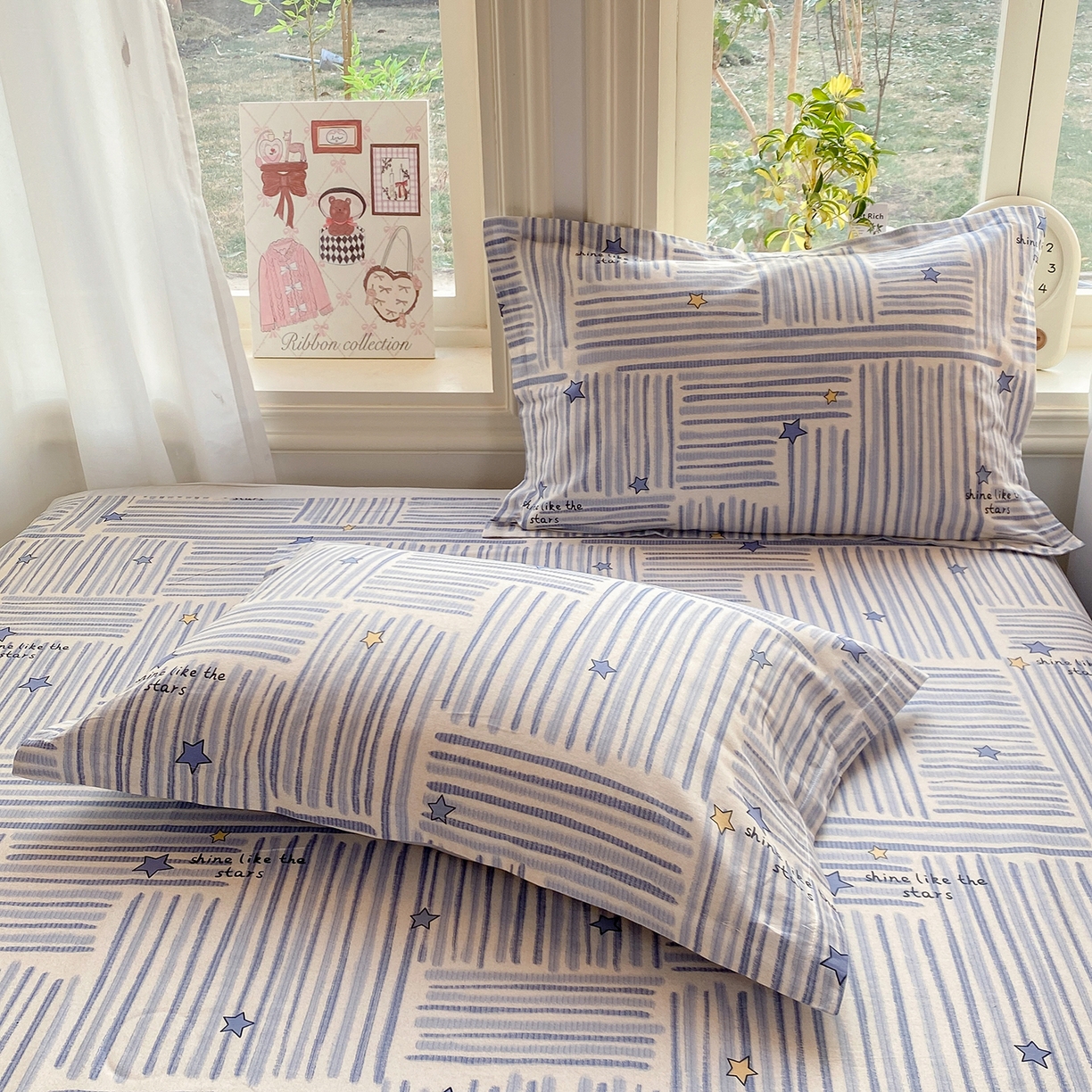 91家纺网 家纺一手货源 找家纺 花梦欣 2026新款全棉印花单品系列3简约卡通款-单枕套 安集星