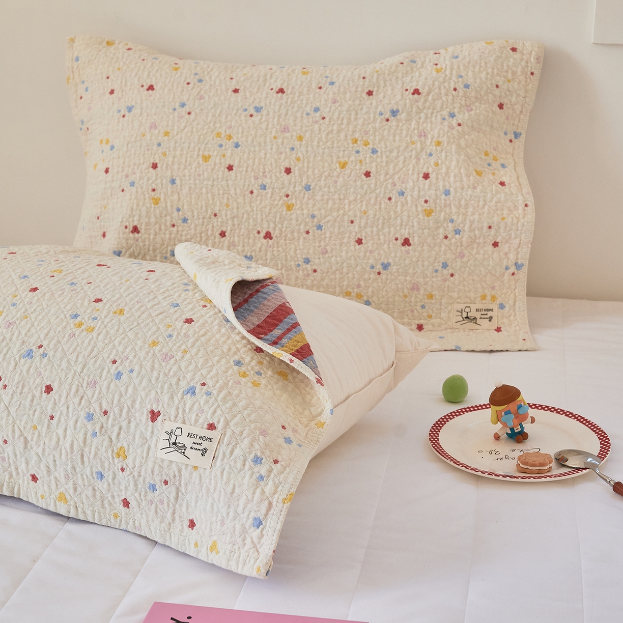 91家纺网 家纺一手货源 找家纺 沐瑟家纺 2026新款安心棉枕巾 彩星-咖