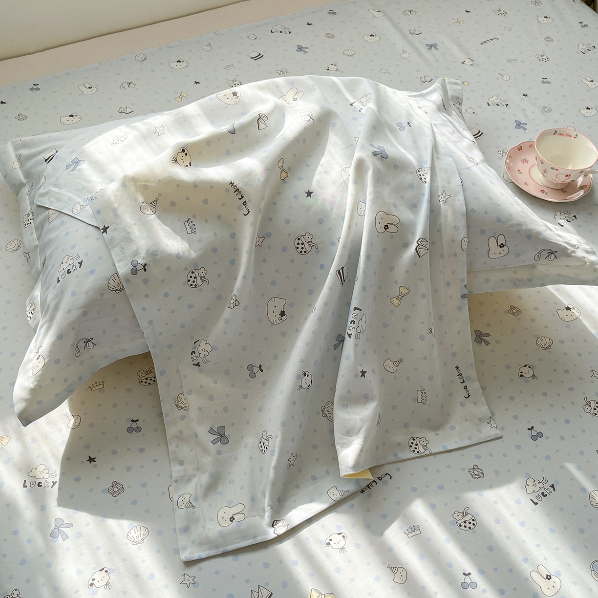 91家纺网 家纺一手货源 找家纺 花梦欣 2026新款全棉印花单品系列3简约卡通款-单枕套 路灯影院