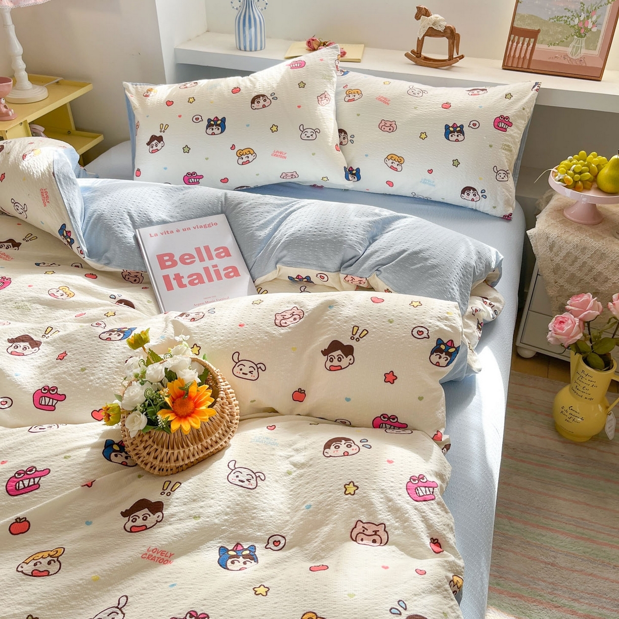 91家纺网 家纺一手货源 找家纺 （总）彩韵家纺 2026新款软糯泡芙纱印花四件套