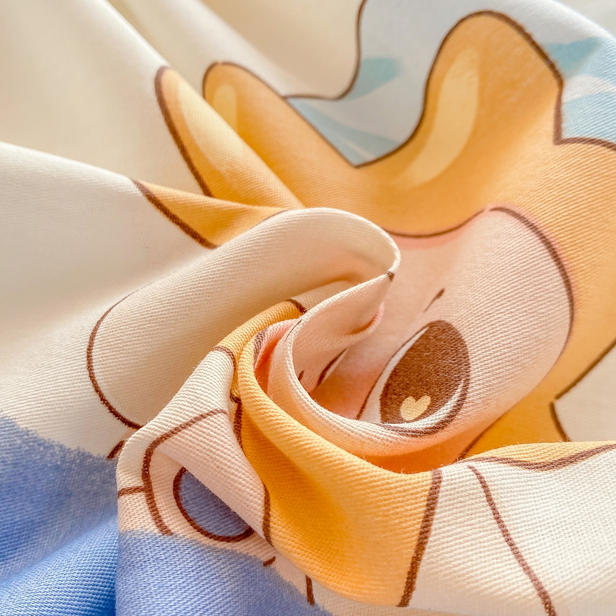 91家纺网 家纺一手货源 找家纺 花梦欣 2026新款全棉印花单品系列3简约卡通款-单枕套 星梦童话